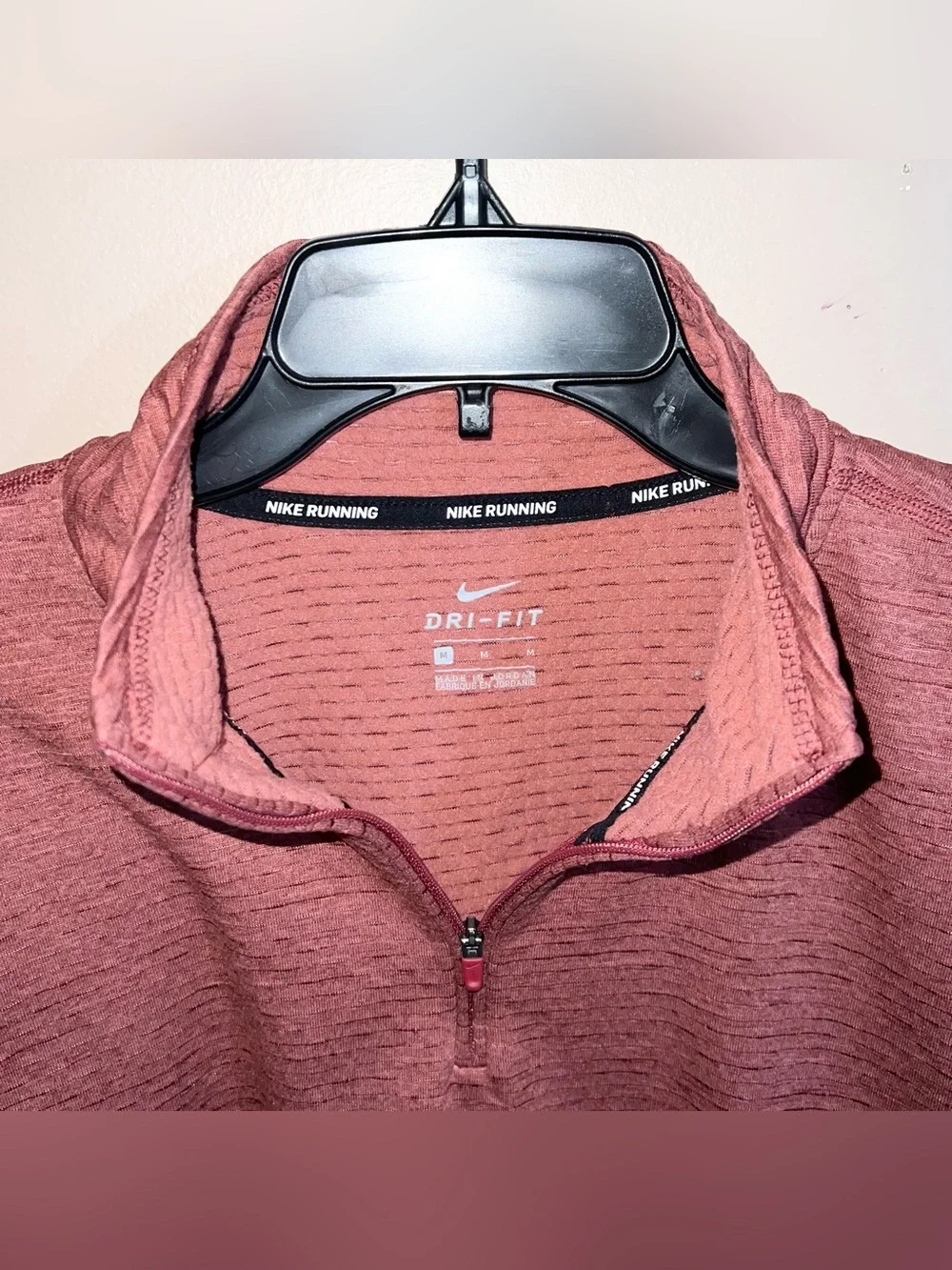Nike Dri-Fit Running Quarter Zip Long Sleeve Fleece Shirt Women’s M Burnt Orange